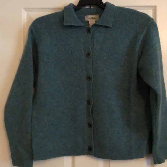 L. L. Bean Wool Cardigan Sweater Size Large - Picture 3 of 7
